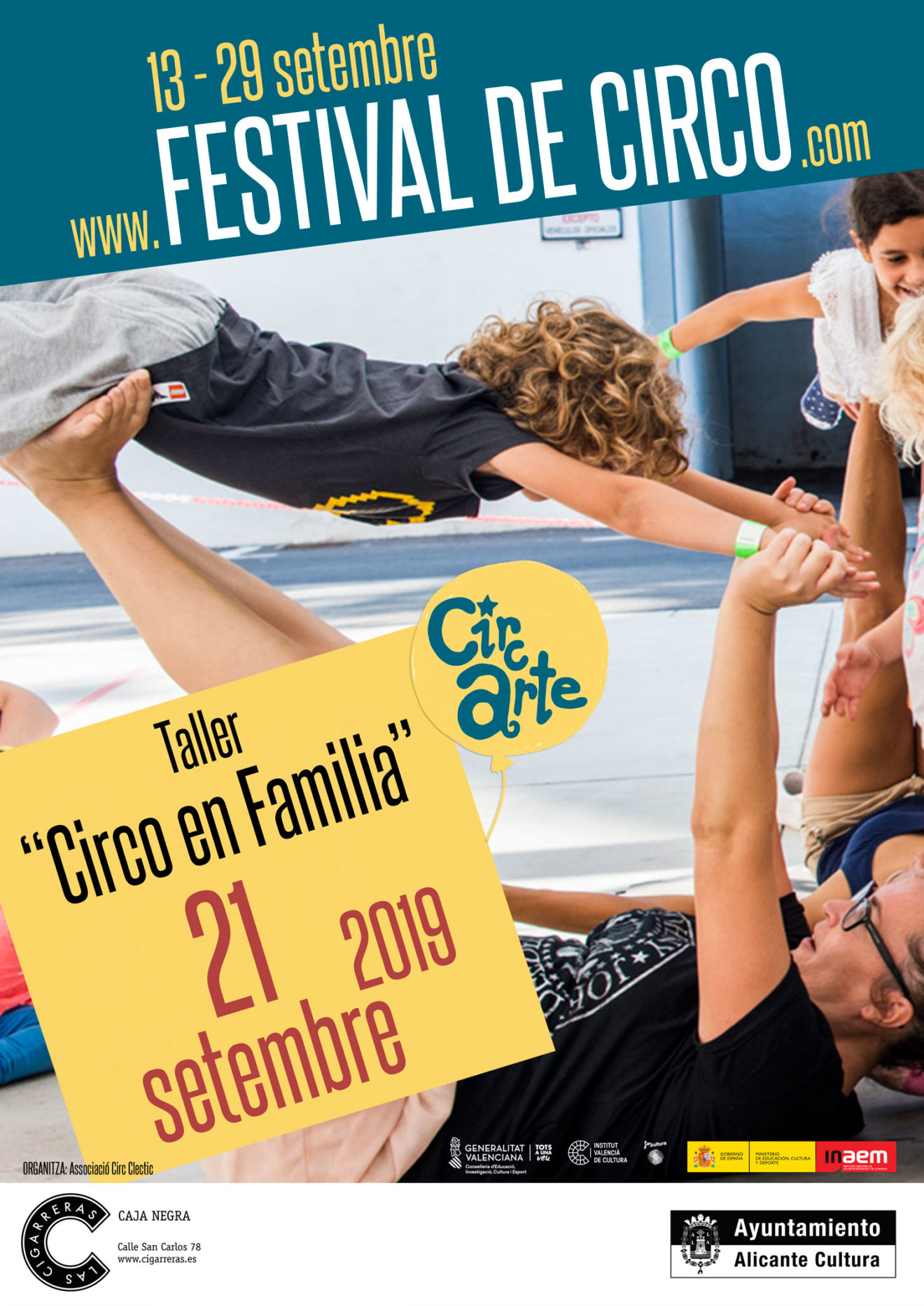 Cartel Taller Circo en Familia - Alicante